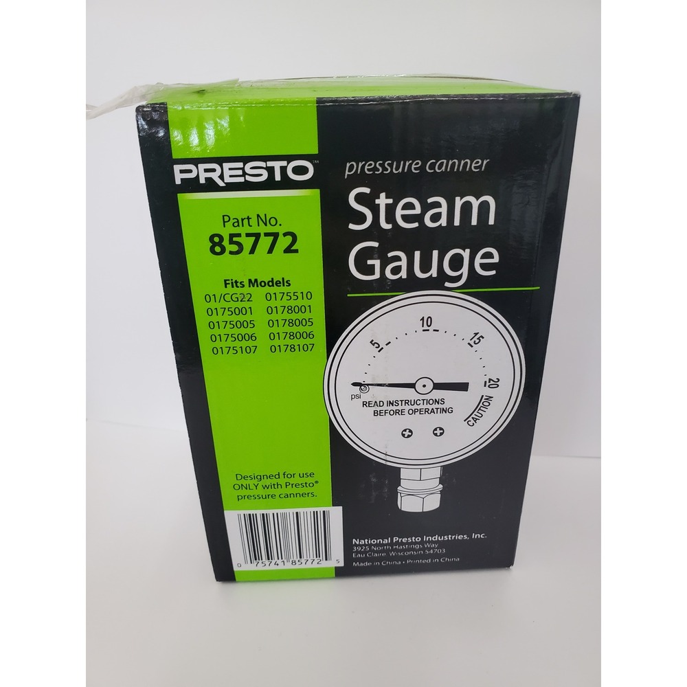 Presto Pressure Canner Steam Gauge Replacement Part 85772 01/CG22 0175001 017800